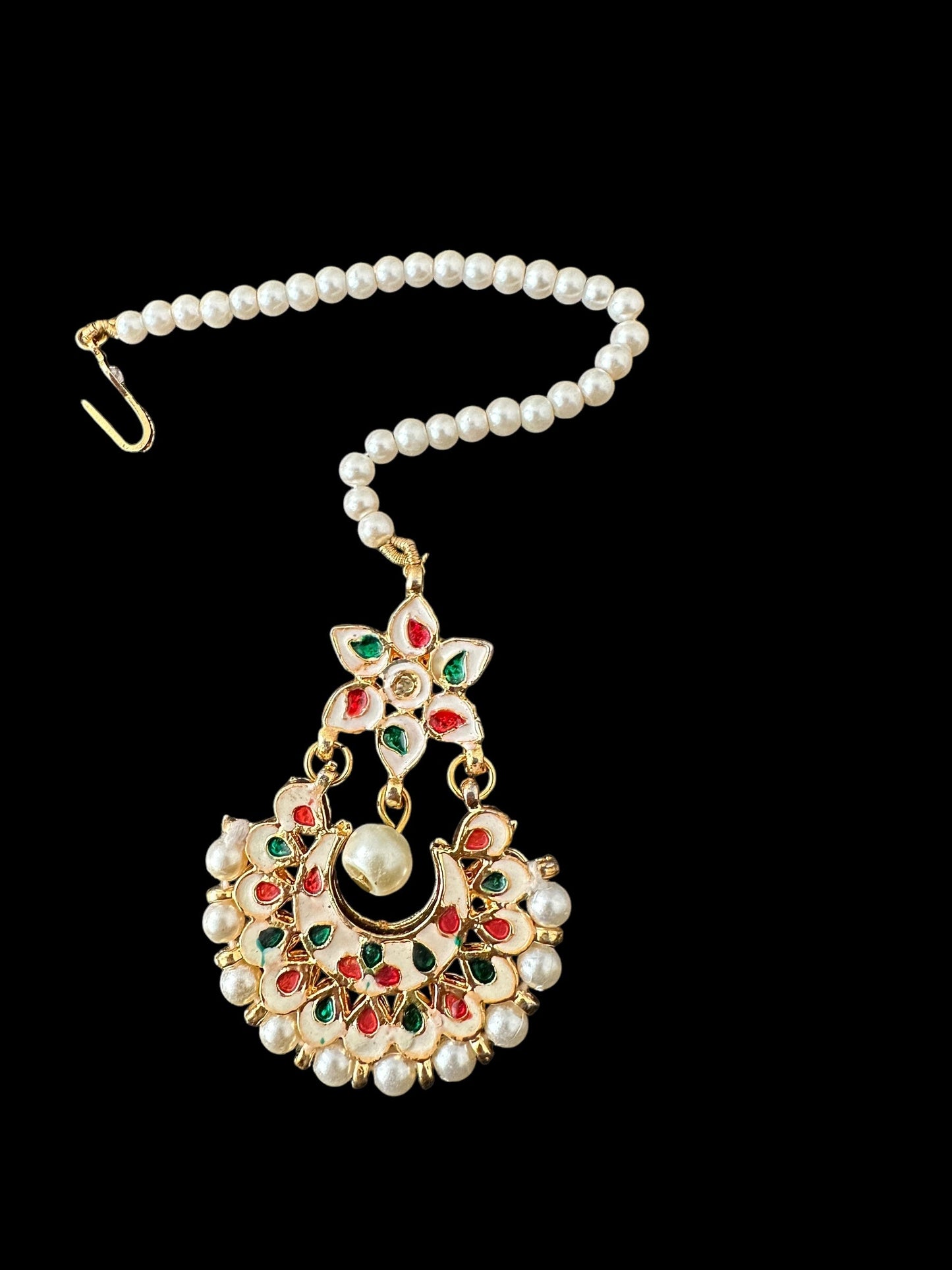 DJTK325  kundan tika -  pearls (READY TO SHIP  )