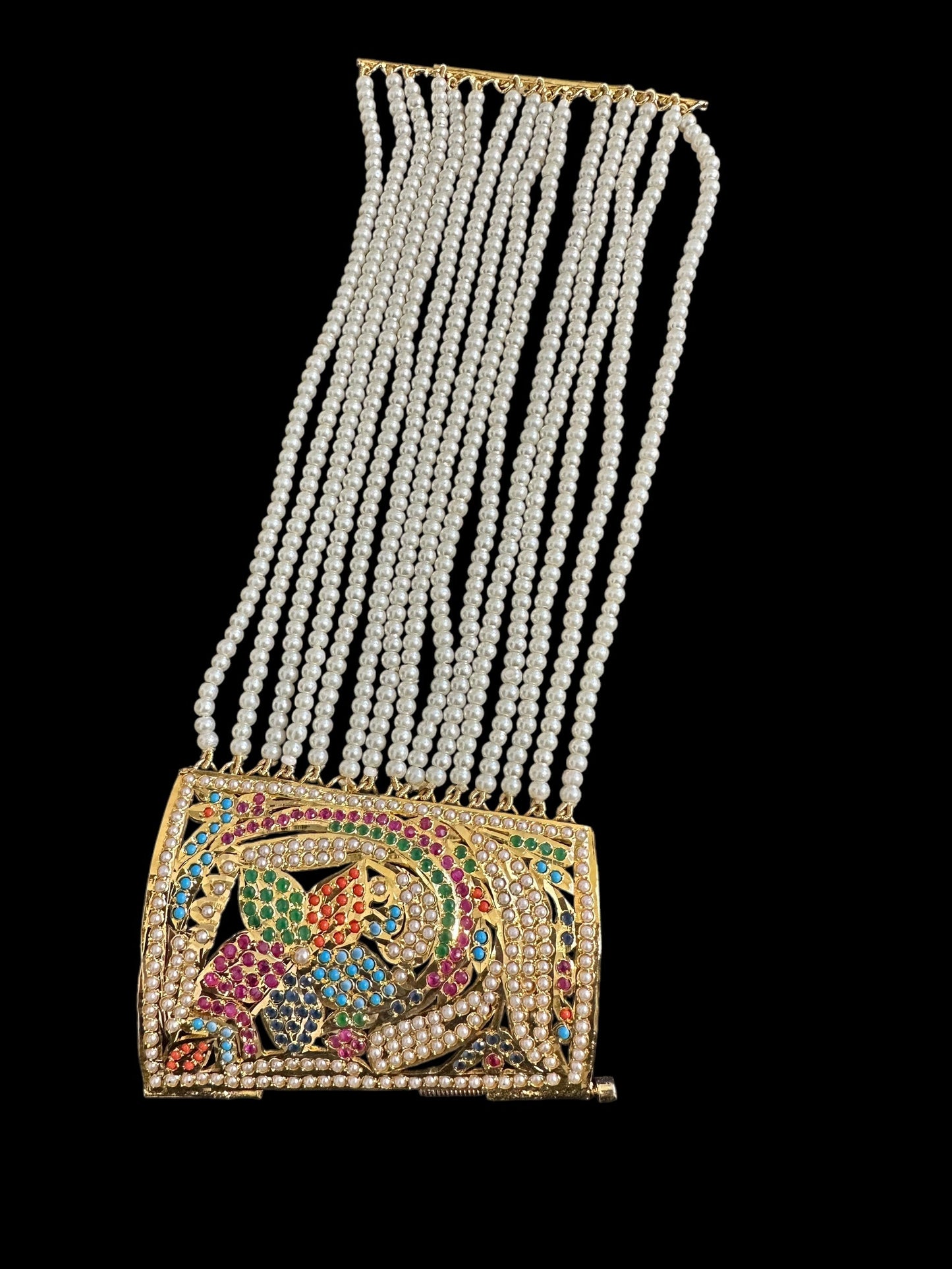 Jadau bahi / bracelet - multicolor / navratan ( SHIPS IN 3 WEEKS )