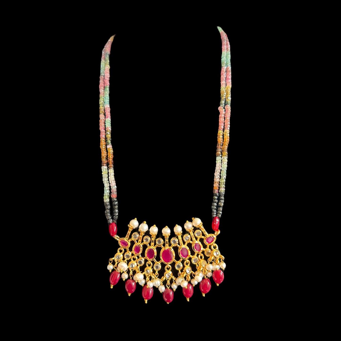 PS407 Tirmani in tourmaline beads( READY TO SHIP )