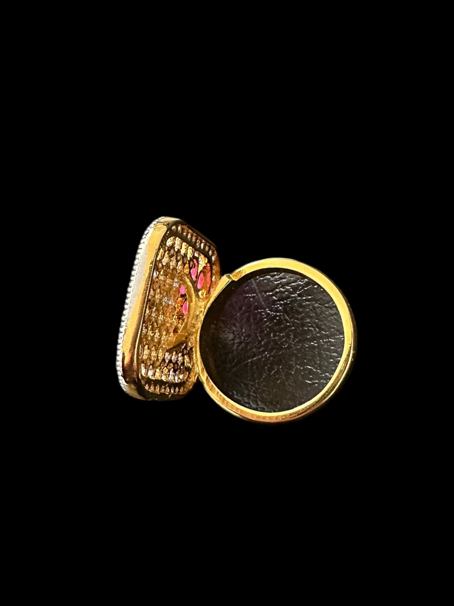 DJR135  Cz gold plated  ring - Ruby( READY TO SHIP)