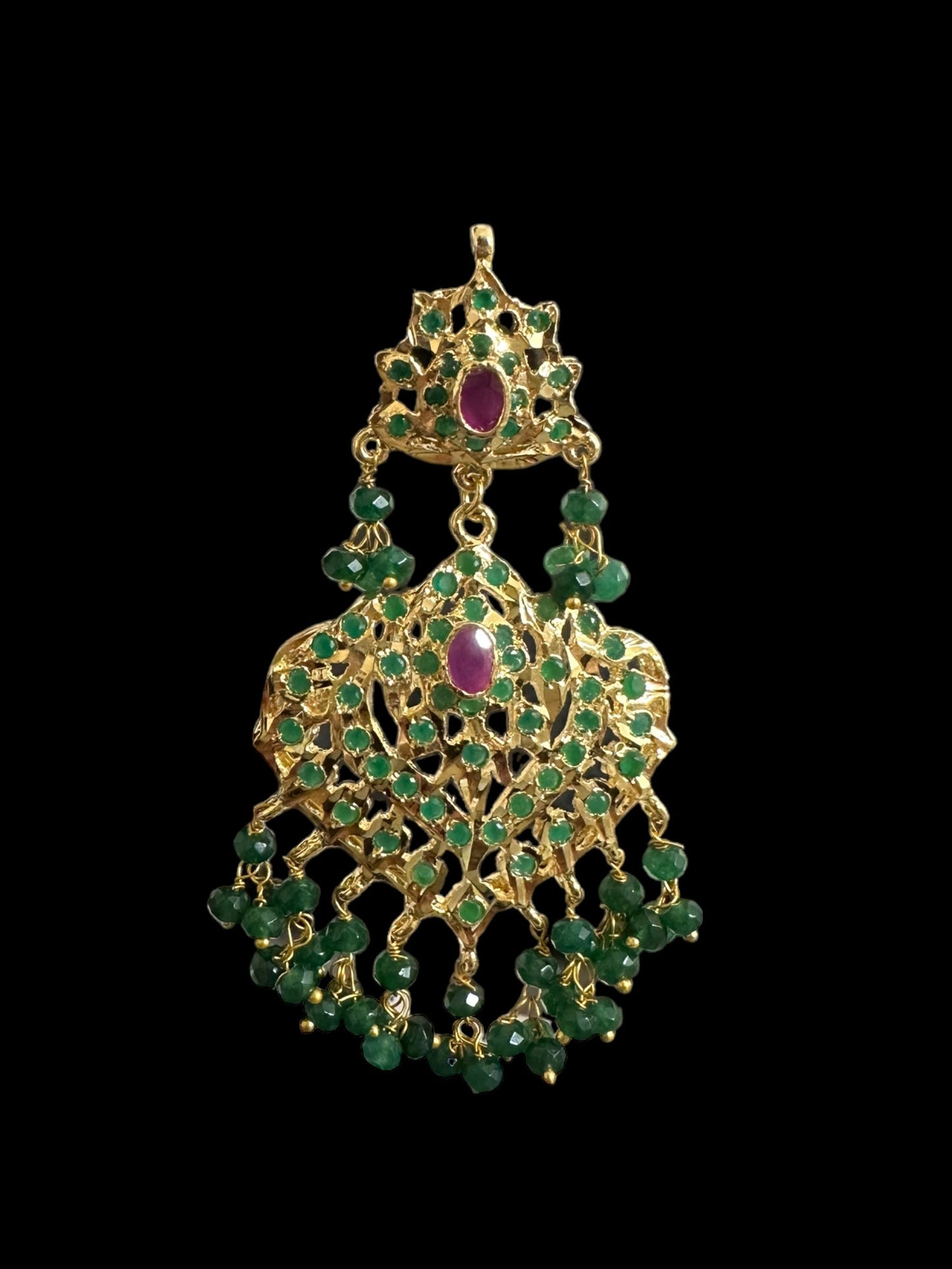 DER513 Ekta ruby emerald earrings (READY TO SHIP)