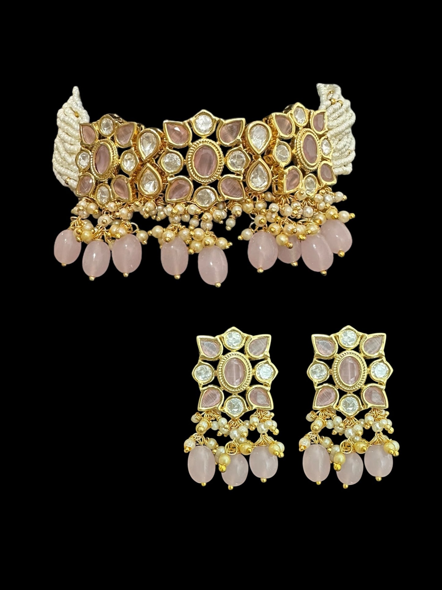 C312 Meera polki choker - pink ( READY TO SHIP )