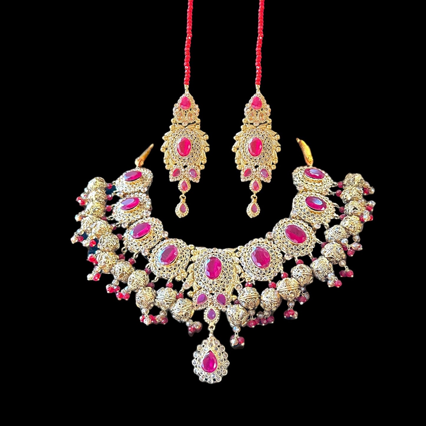 DNS92 Anika necklace in rubies (READY TO SHIP)