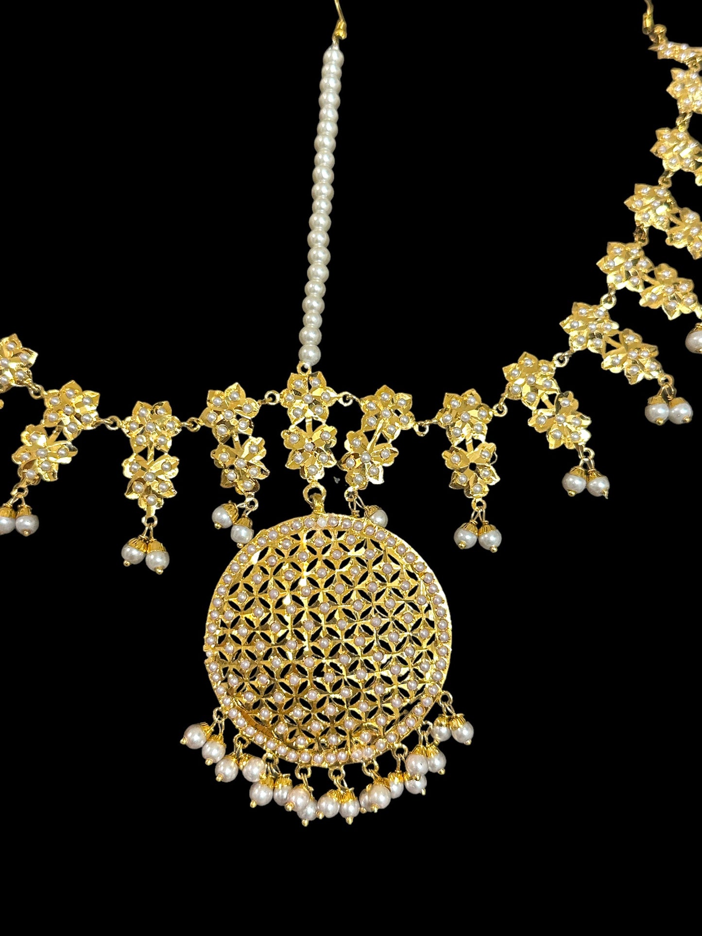 DJTK146 jadau mathapatti ( PEARLS ) (SHIPS IN 4 WEEKS )