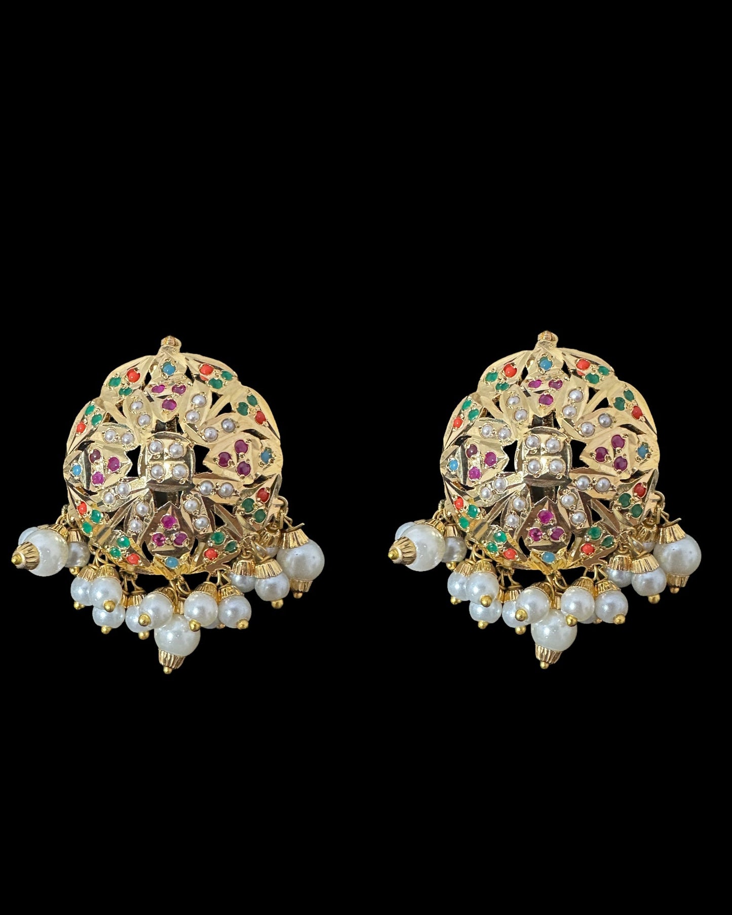 DNS193 Alea punjabi Jadau necklace set - Navratan (SHIPS IN 4 WEEKS)