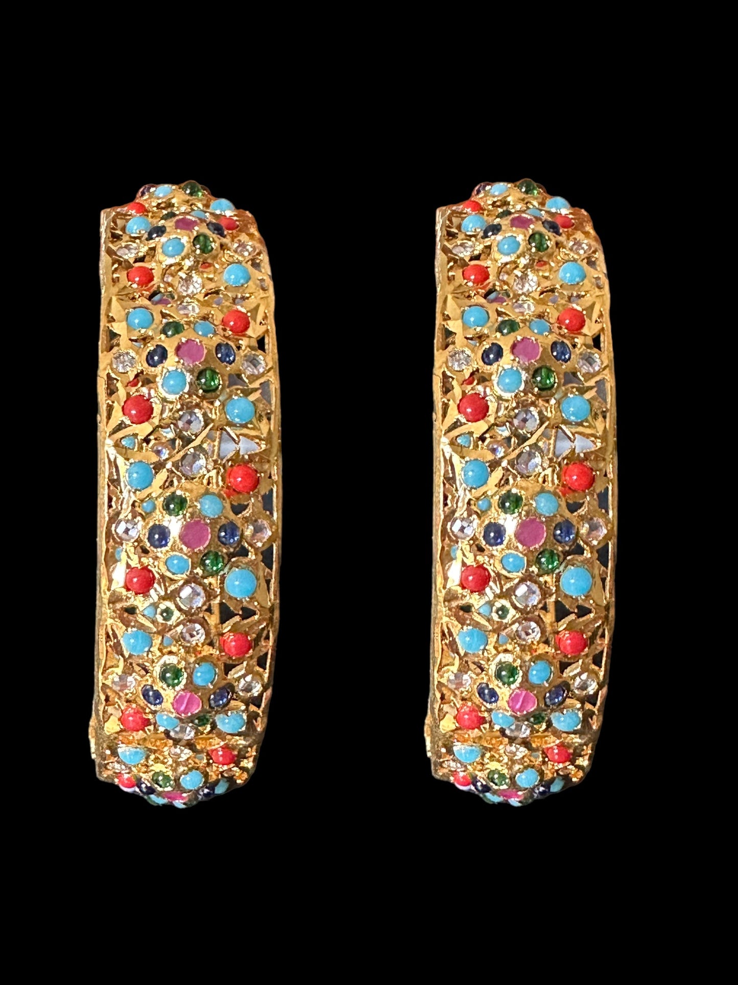 B176 Azmah navratan pearl bangles ( READY TO SHIP )
