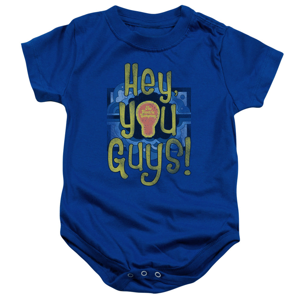 Electric Company Hey You Guys Infant Baby Snapsuit Royal Blue Officially Licensed