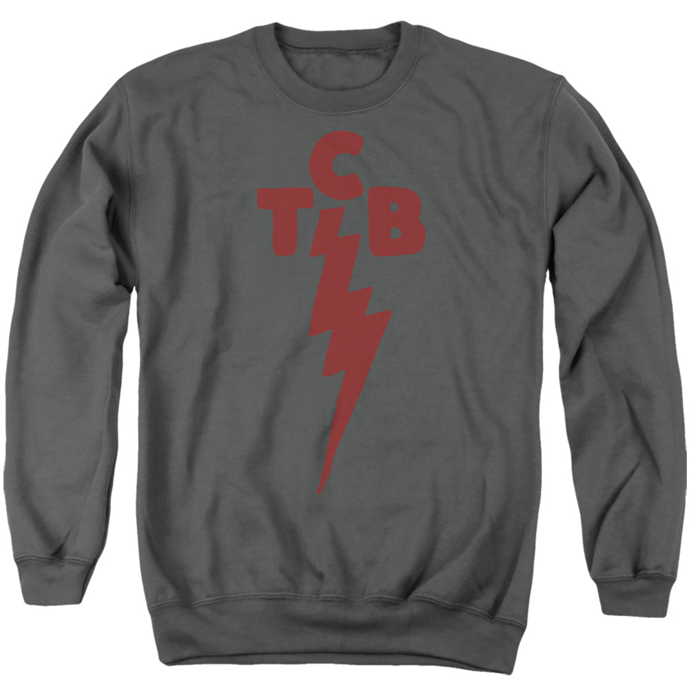 Elvis Elvis Tcb Symbol Mens Crewneck Sweatshirt Charcoal