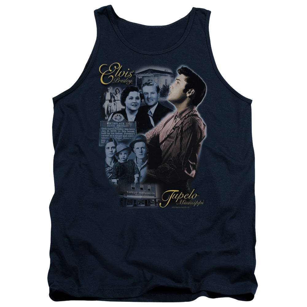 Elvis Presley Tupelo Mens Tank Top Shirt Navy Officially Licensed