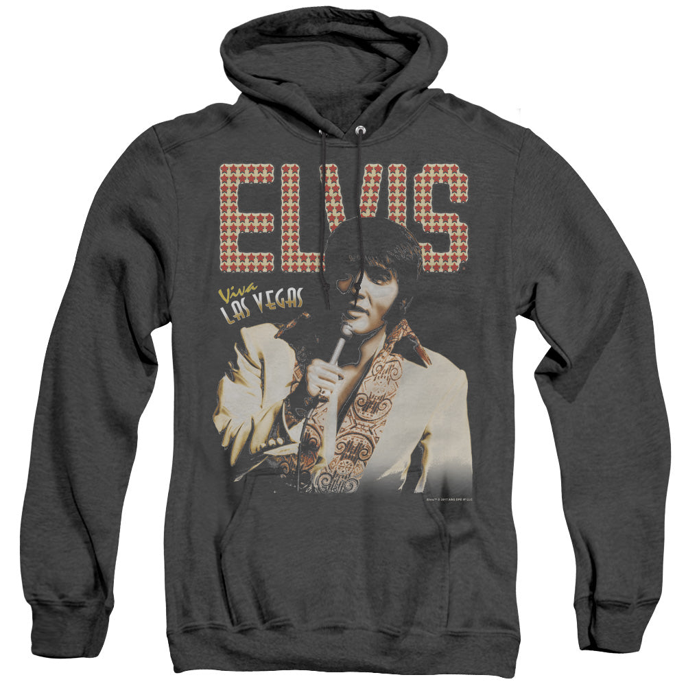 Elvis Presley Viva Star Mens Heather Hoodie Black Officially Licensed