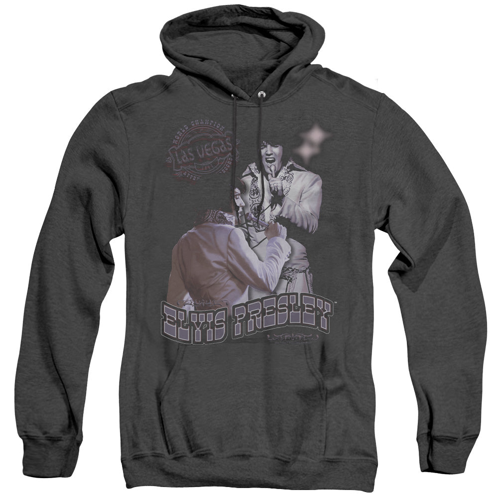 Elvis Presley Violet Vegas Mens Heather Hoodie Black Officially Licensed