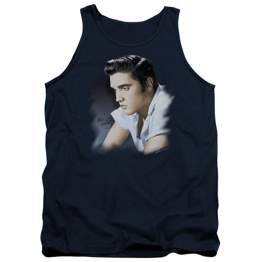 Elvis Presley Blue Profile Mens Tank Top Shirt Navy Officially Licensed