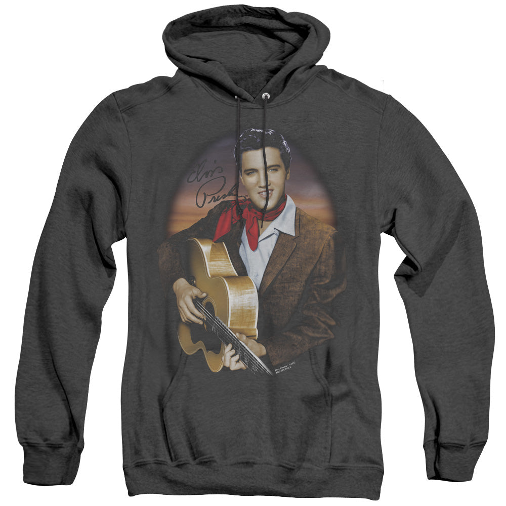 Elvis Presley Red Scarf #2 Mens Heather Hoodie Black Officially Licensed