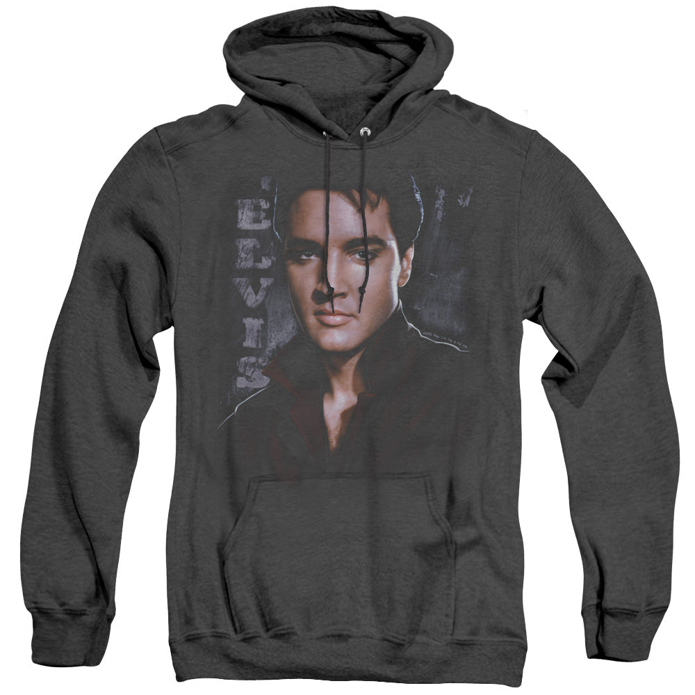 Elvis Presley Tough Mens Heather Hoodie Black Officially Licensed