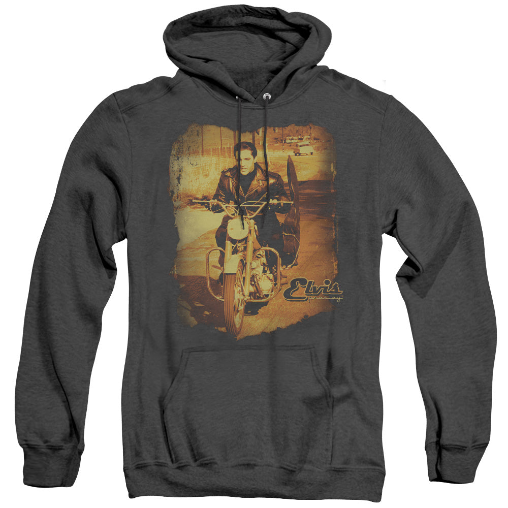 Elvis Presley Hit The Road Mens Heather Hoodie Black Officially Licensed