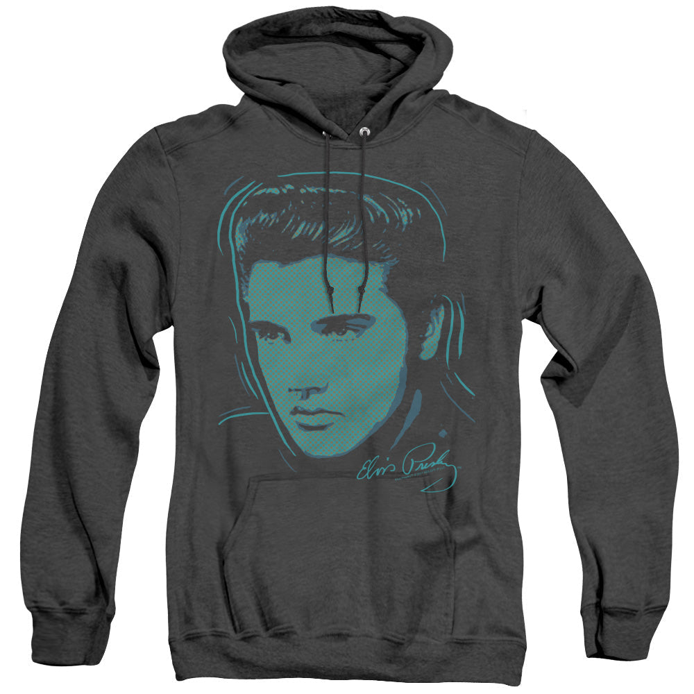 Elvis Presley Young Dots Mens Heather Hoodie Black Officially Licensed