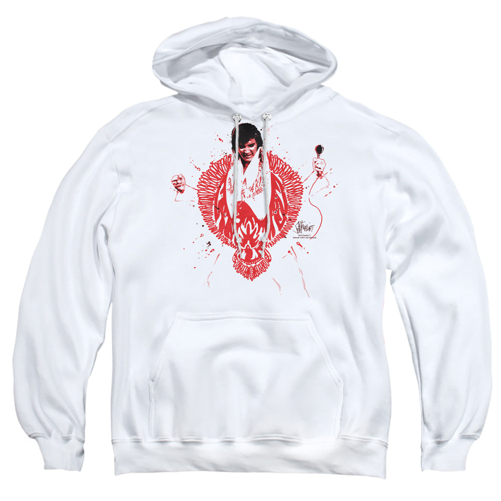 Elvis Presley Red Pheonix Mens Hoodie White Officially Licensed