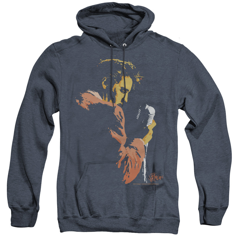 Elvis Presley Early Elvis Heather Mens Hoodie Navy Officially Licensed
