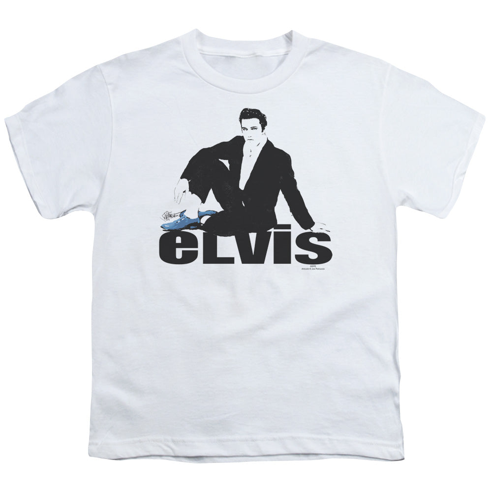 Elvis Presley Blue Suede Kids Youth T Shirt White Officially Licensed