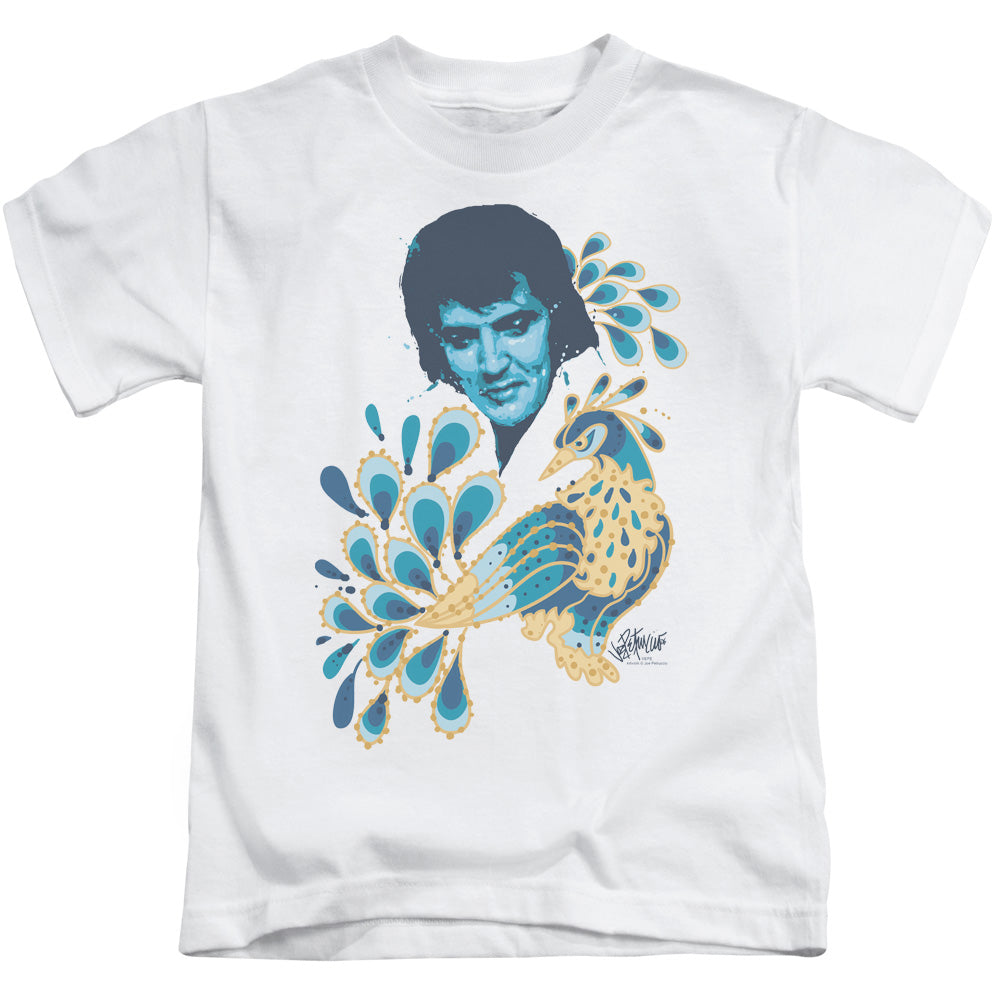 Elvis Presley Peacock Juvenile Kids Youth T Shirt White Officially Licensed