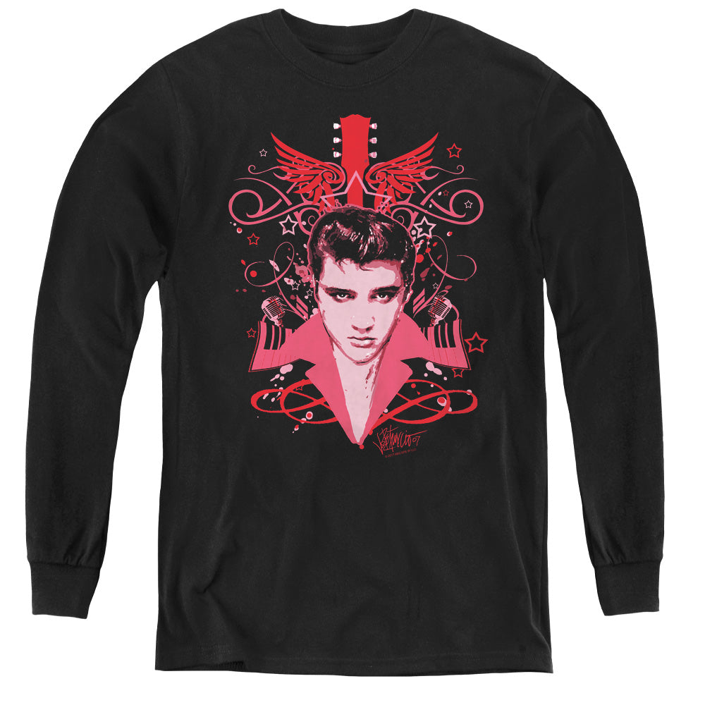 Elvis Presley Lets Face It Long Sleeve Kids Youth T Shirt Black Officially Licensed