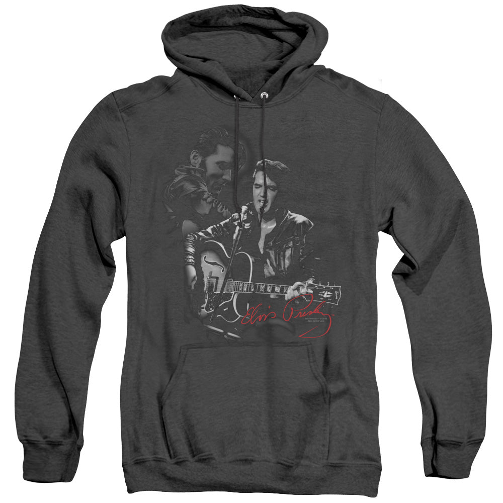 Elvis Presley Show Stopper Heather Mens Hoodie Black Officially Licensed