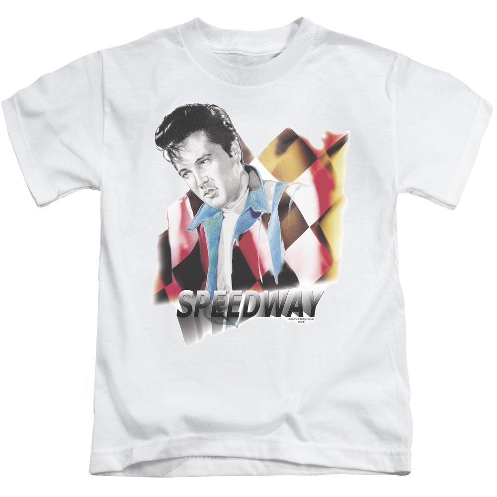 Elvis Presley Speedway Juvenile Kids Youth T Shirt White Officially Licensed
