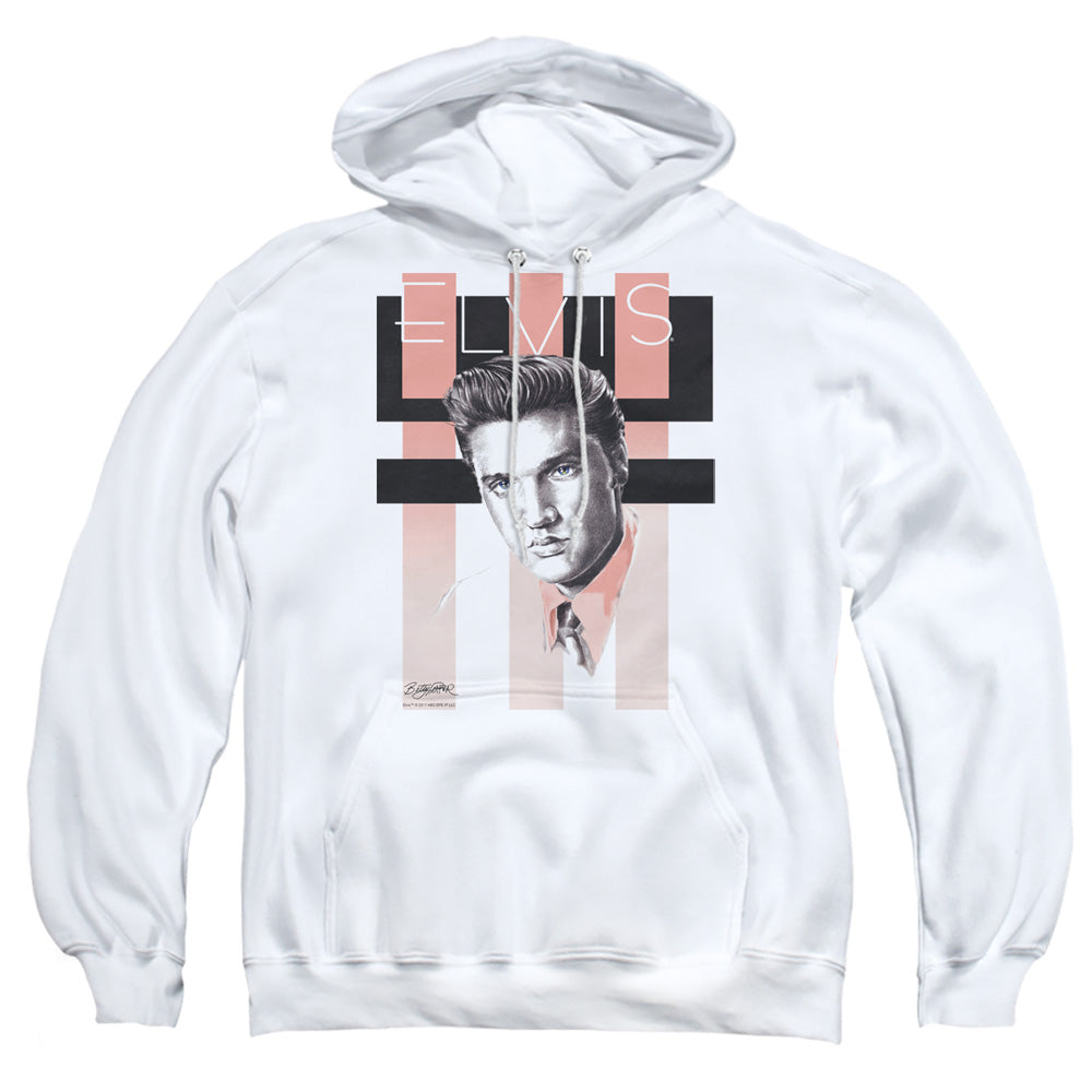 Elvis Presley Retro Mens Hoodie White Officially Licensed