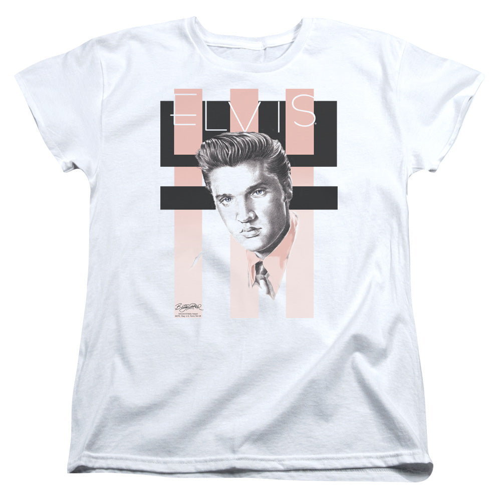 Elvis Presley Retro Womens T Shirt White Officially Licensed