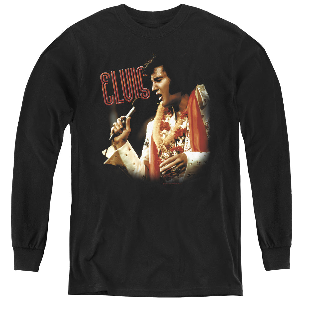 Elvis Presley Soulful Long Sleeve Kids Youth T Shirt Black Officially Licensed