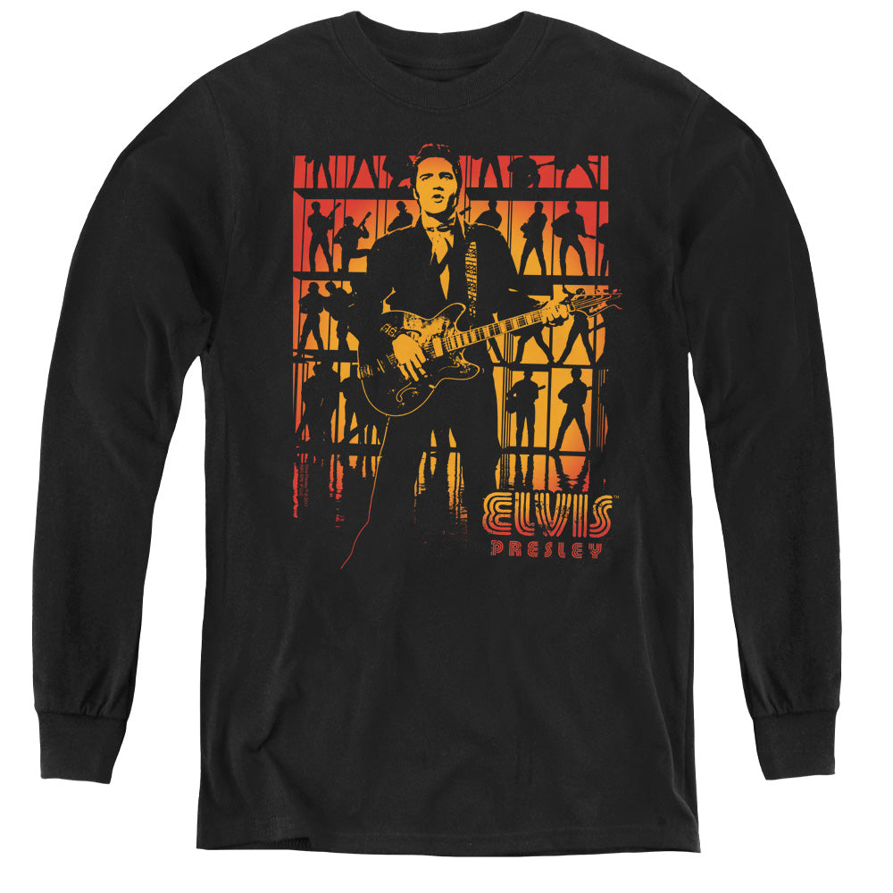 Elvis Presley Comeback Spotlight Long Sleeve Kids Youth T Shirt Black Officially Licensed
