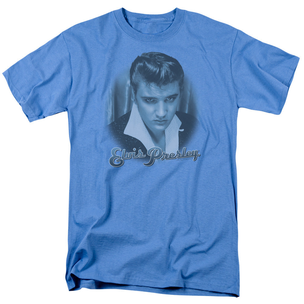 Elvis Presley Blue Suede Fade Mens T Shirt Carolina Blue Officially Licensed