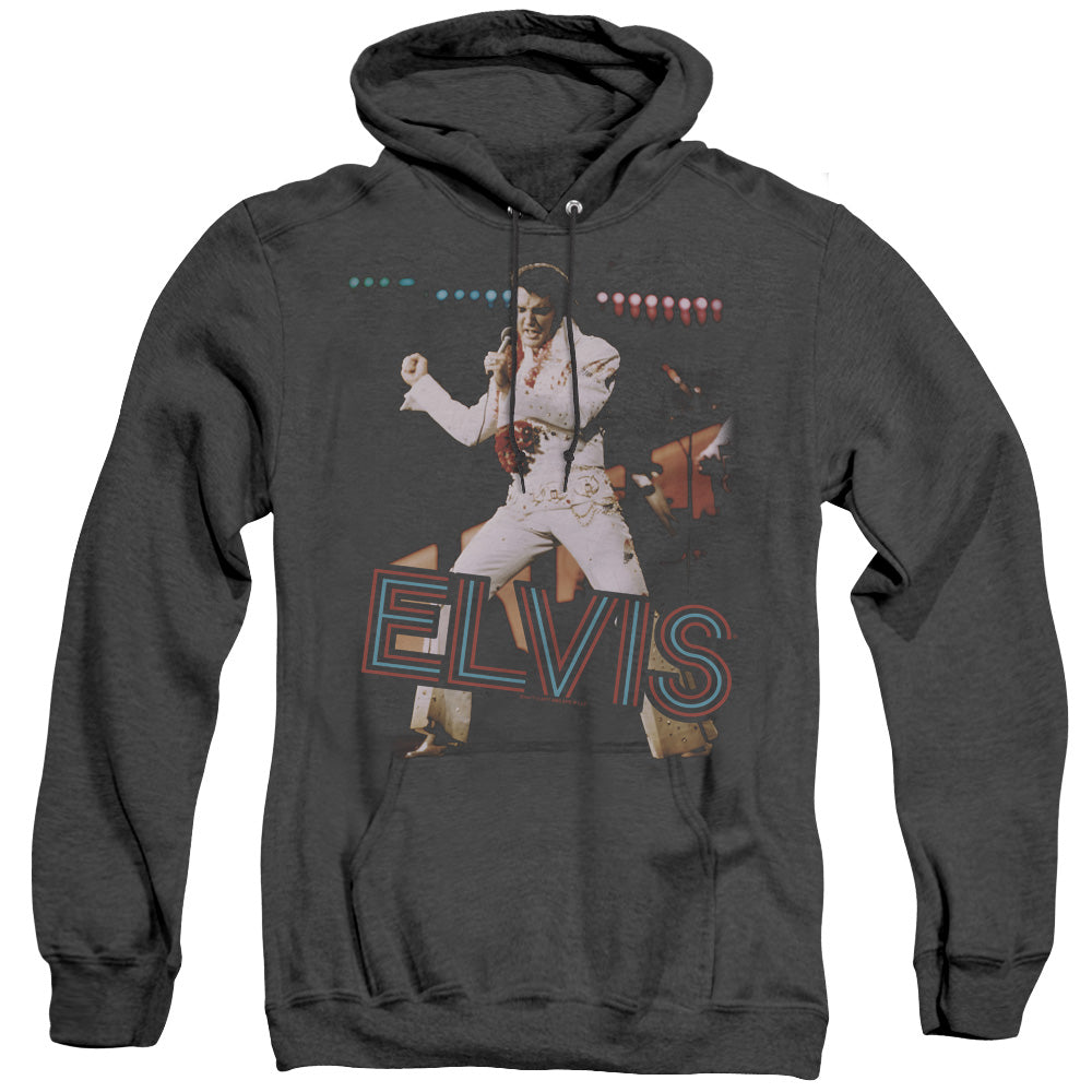 Elvis Presley Hit The Lights Heather Mens Hoodie Black Officially Licensed