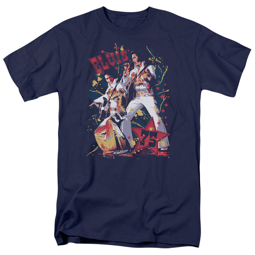 Elvis Presley Eagle Elvis Mens T Shirt Navy Officially Licensed