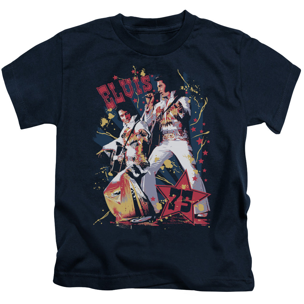 Elvis Presley Eagle Elvis Juvenile Kids Youth T Shirt Navy Blue Officially Licensed