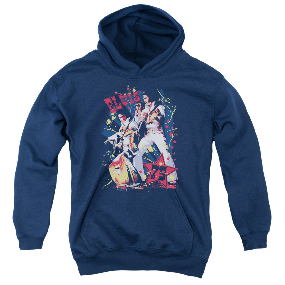Elvis Presley Eagle Elvis Kids Youth Hoodie Navy Blue Officially Licensed