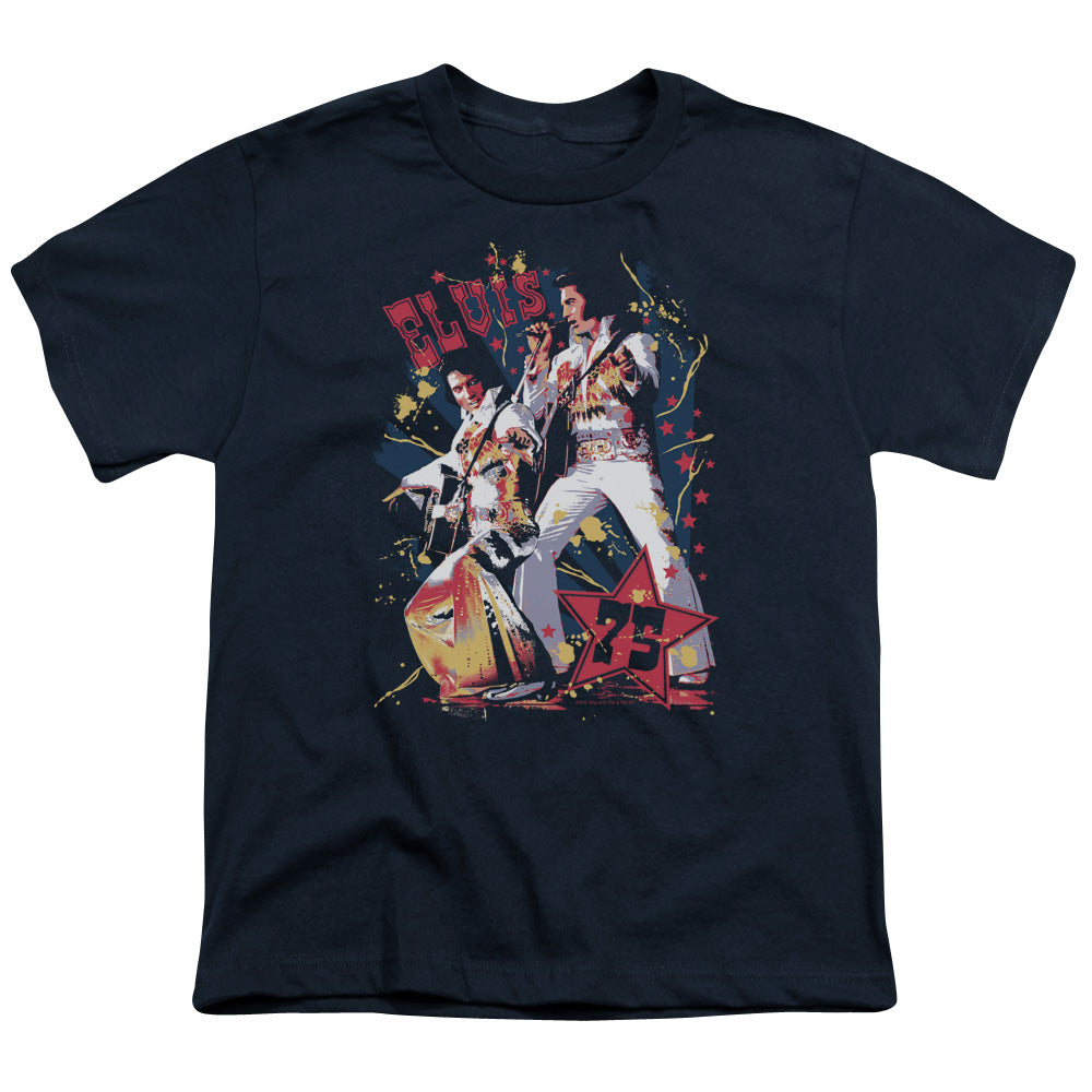 Elvis Presley Eagle Elvis Kids Youth T Shirt Navy Blue Officially Licensed