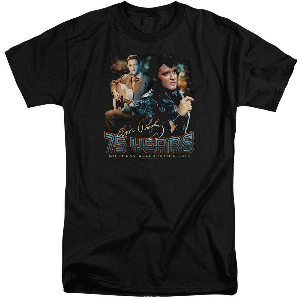 Elvis Presley 75 Years Mens Tall T Shirt Black Officially Licensed