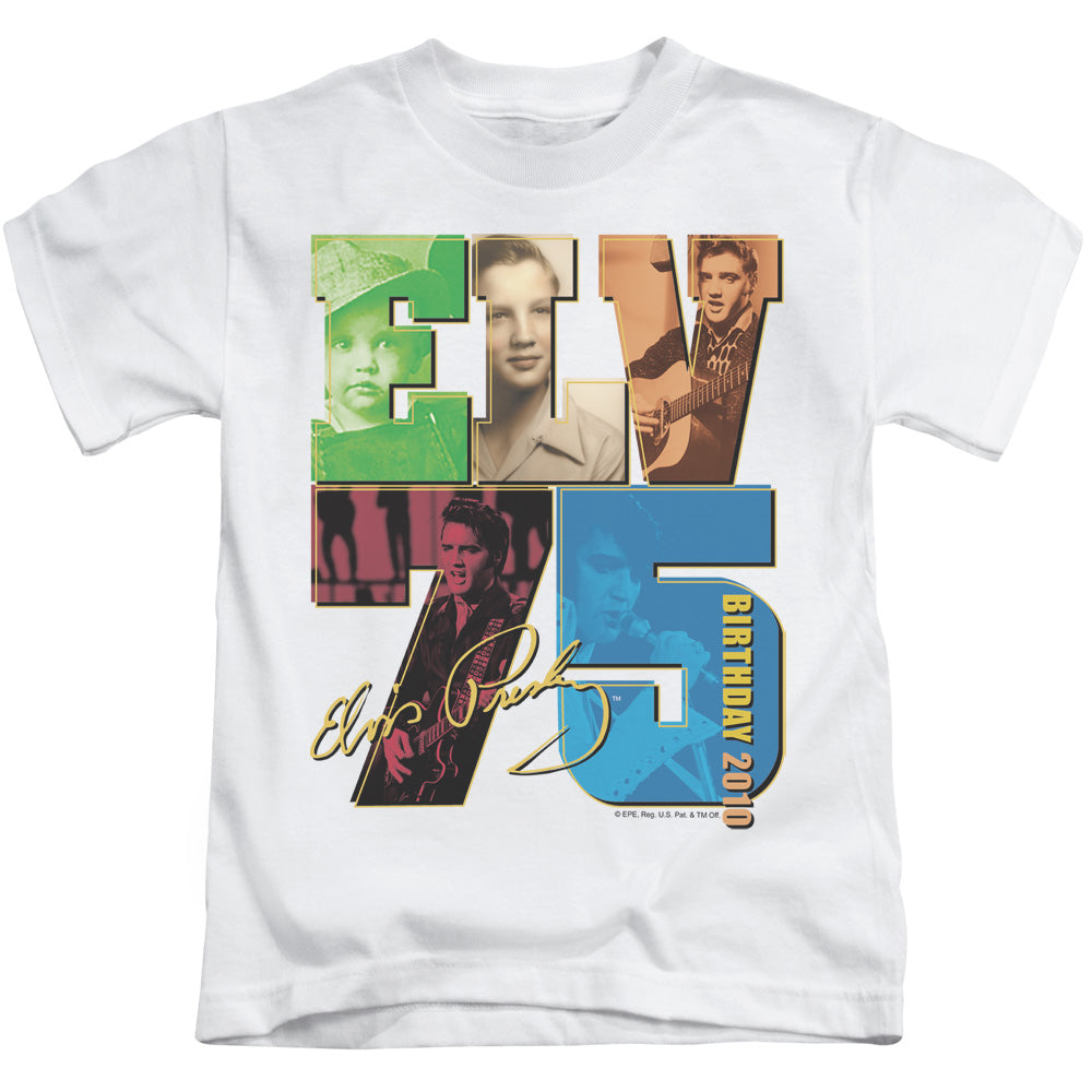 Elvis Presley Birthday 2010 Juvenile Kids Youth T Shirt White Officially Licensed