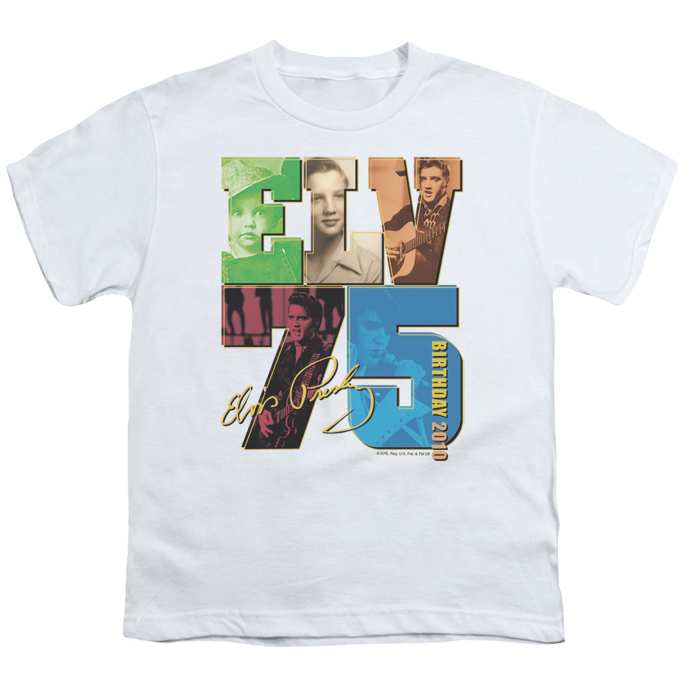 Elvis Presley Birthday 2010 Kids Youth T Shirt White Officially Licensed