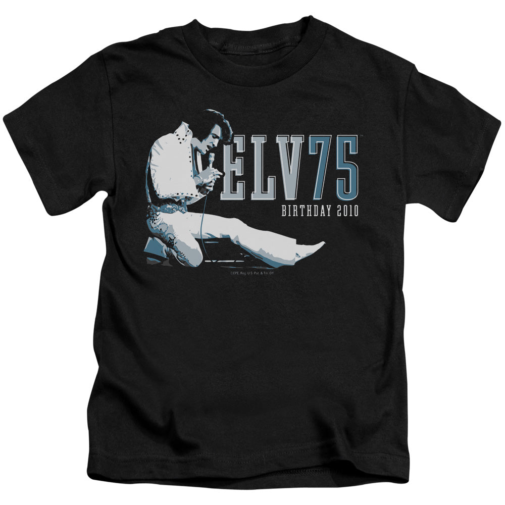 Elvis Presley Elv 75 Logo Juvenile Kids Youth T Shirt Black Officially Licensed