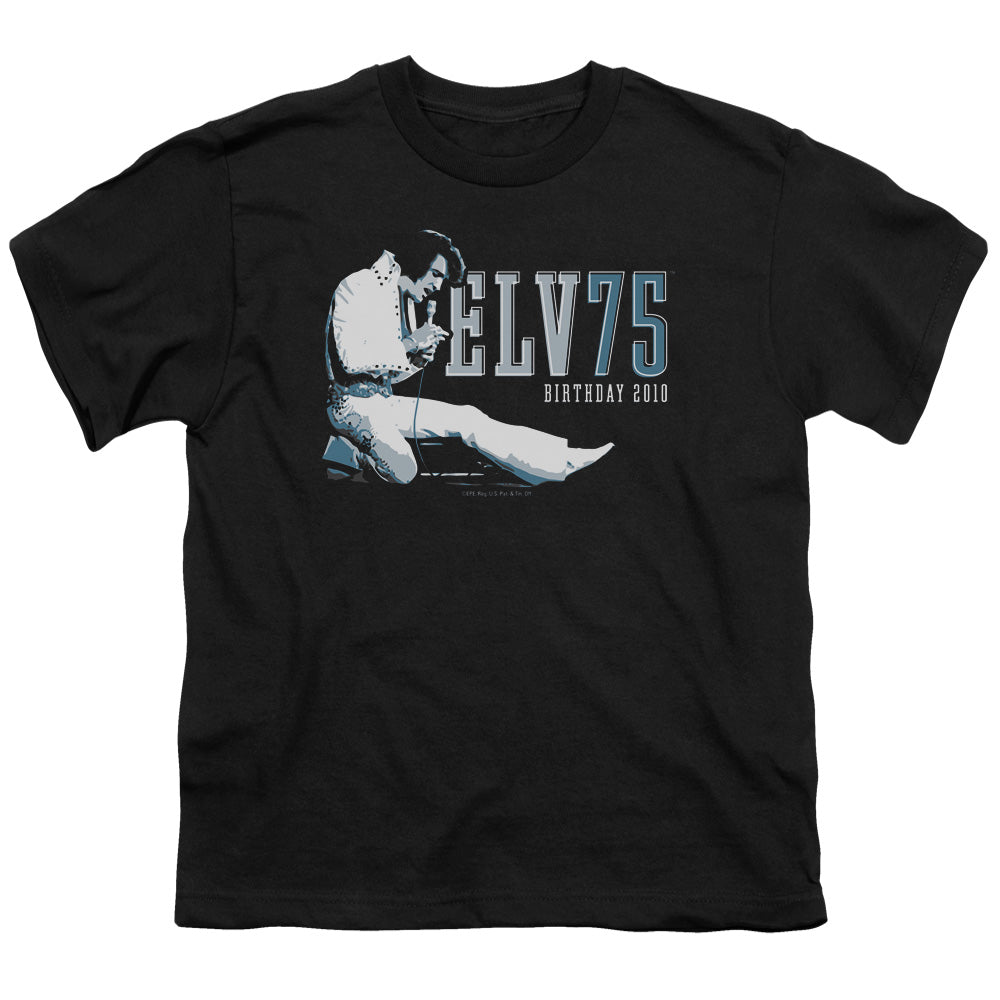 Elvis Presley Elv 75 Logo Kids Youth T Shirt Black Officially Licensed