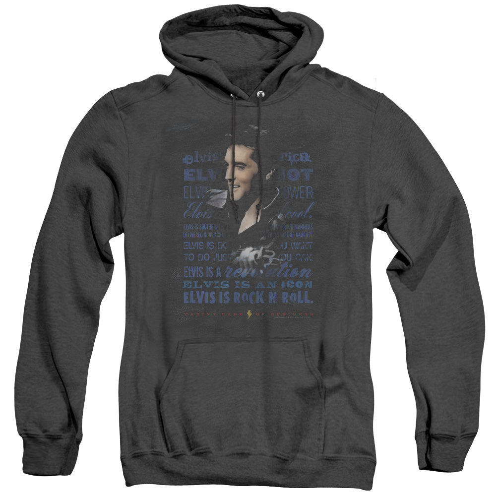 Elvis Presley Icon Heather Mens Hoodie Black Officially Licensed