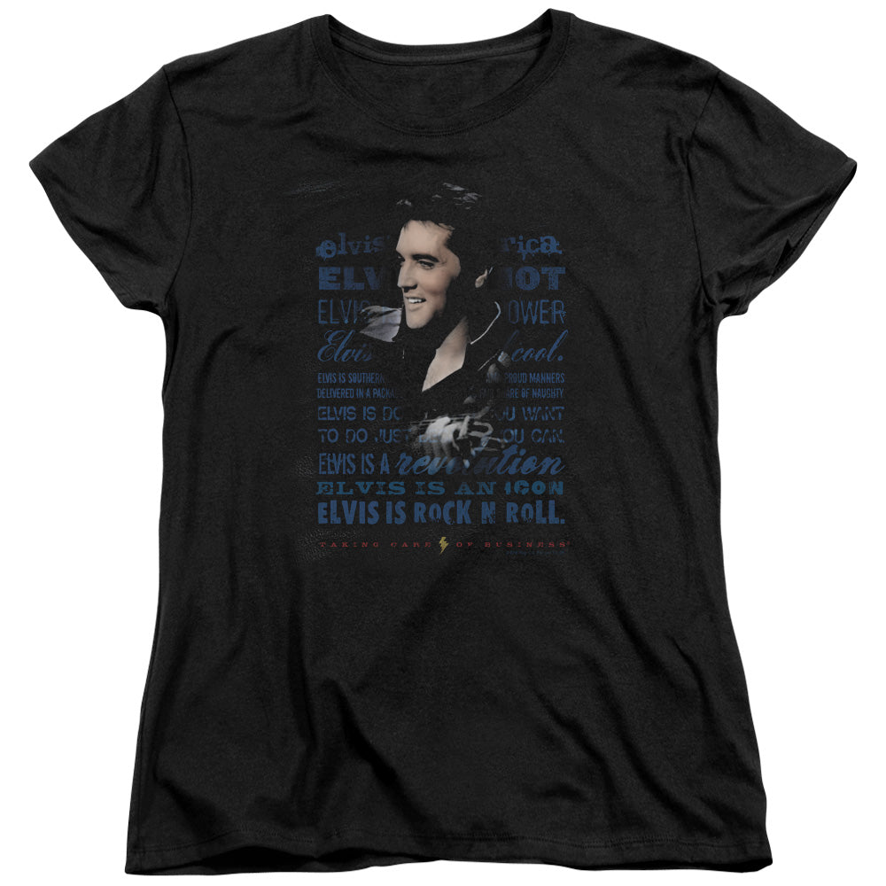 Elvis Presley Icon Womens T Shirt Black Officially Licensed