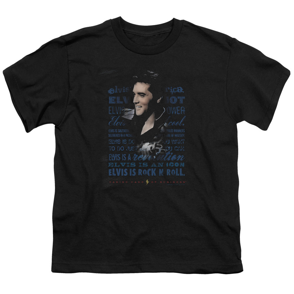 Elvis Presley Icon Kids Youth T Shirt Black Officially Licensed