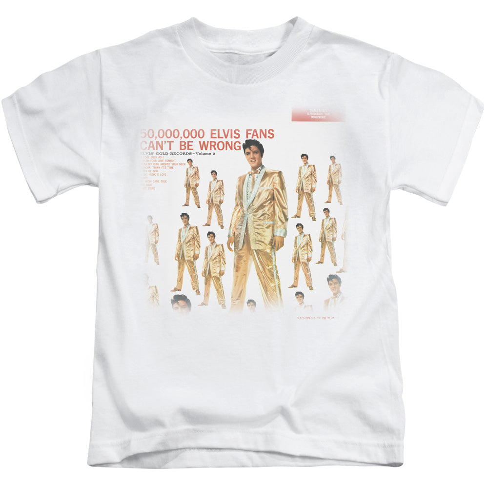 Elvis Presley 50 Million Fans Juvenile Kids Youth T Shirt White Officially Licensed