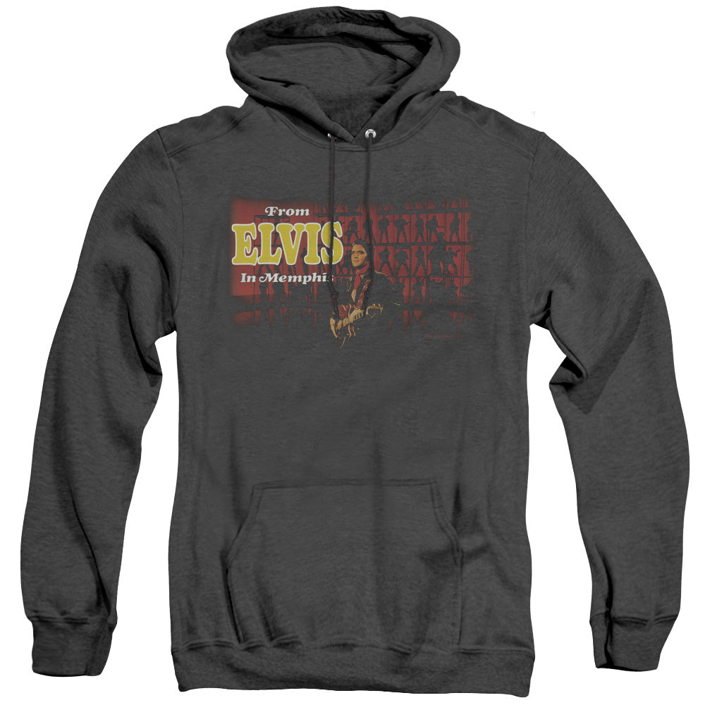 Elvis Presley From Elvis In Memphis Mens Heather Hoodie Black Officially Licensed