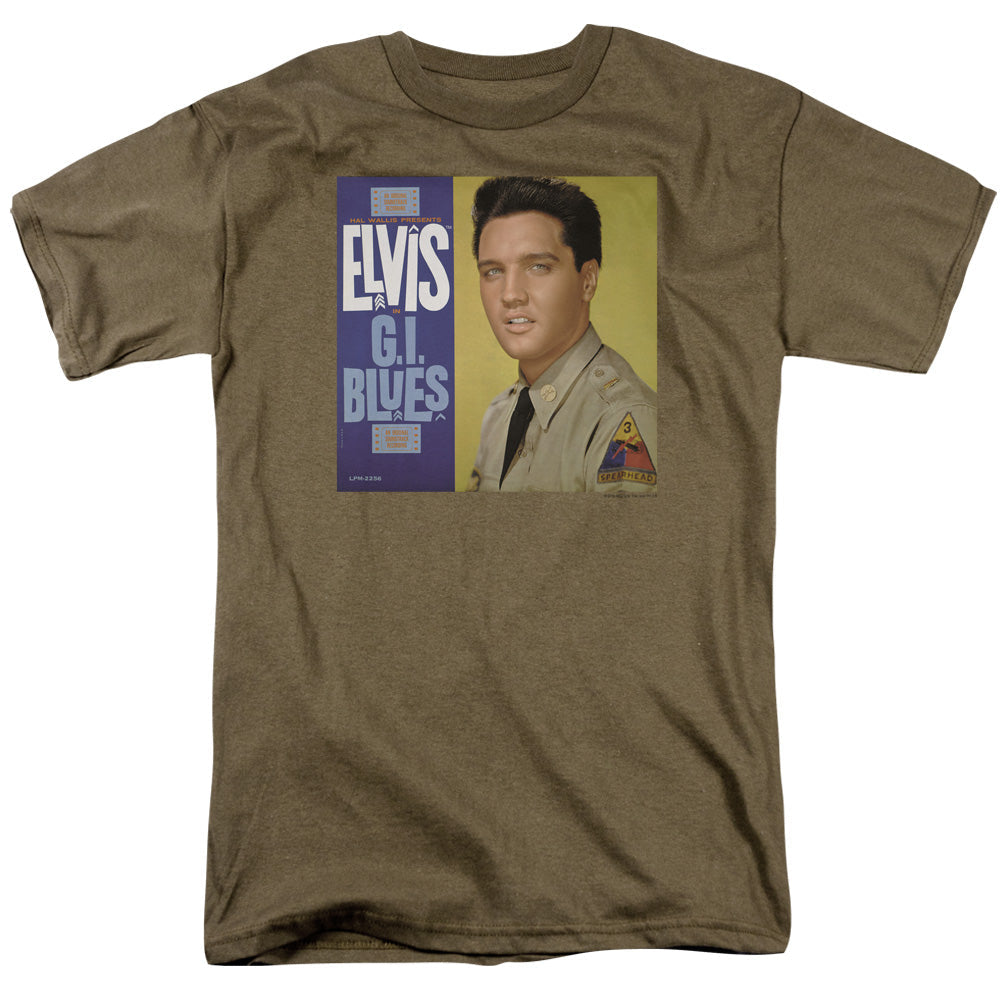 Elvis Presley G I Blues Album Mens T Shirt Safari Green Officially Licensed