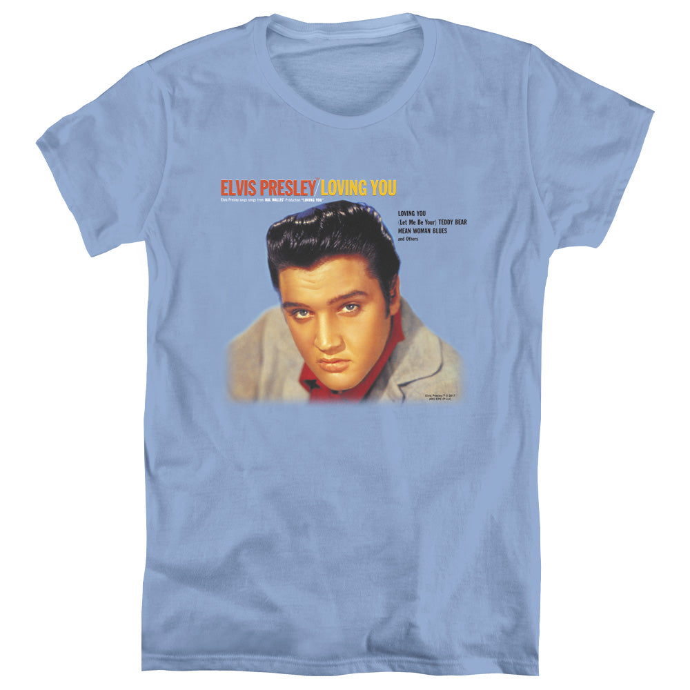 Elvis Presley Loving You Soundtrack Womens T Shirt Carolina Blue Officially Licensed