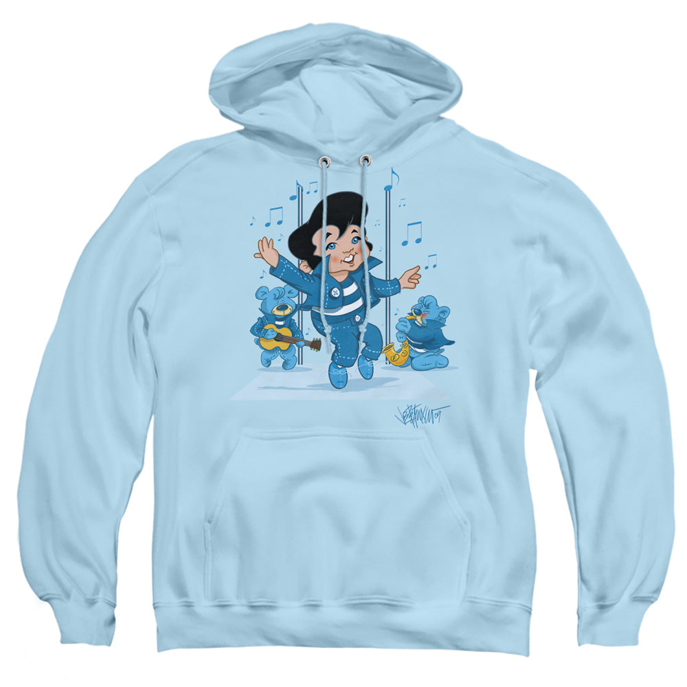 Elvis Presley Jailhouse Rocker Mens Hoodie Light Blue Officially Licensed
